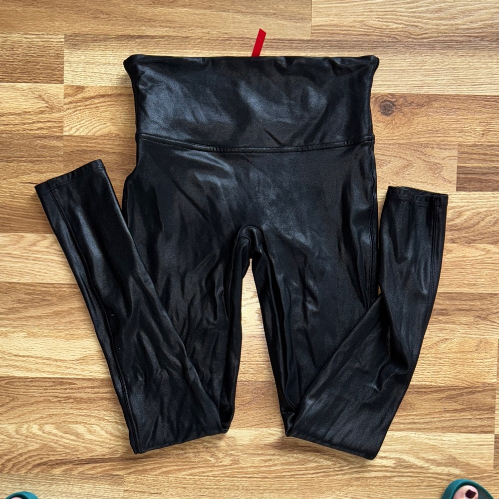 SPANX Shiny Black Leggings